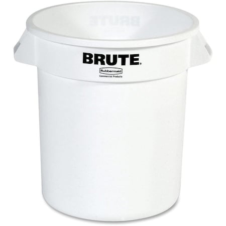 Rubbermaid Commercial Brute Round Container, 10Gal, 15.6"Diax17.3"H", 6PK, WE RCP261000WHCT